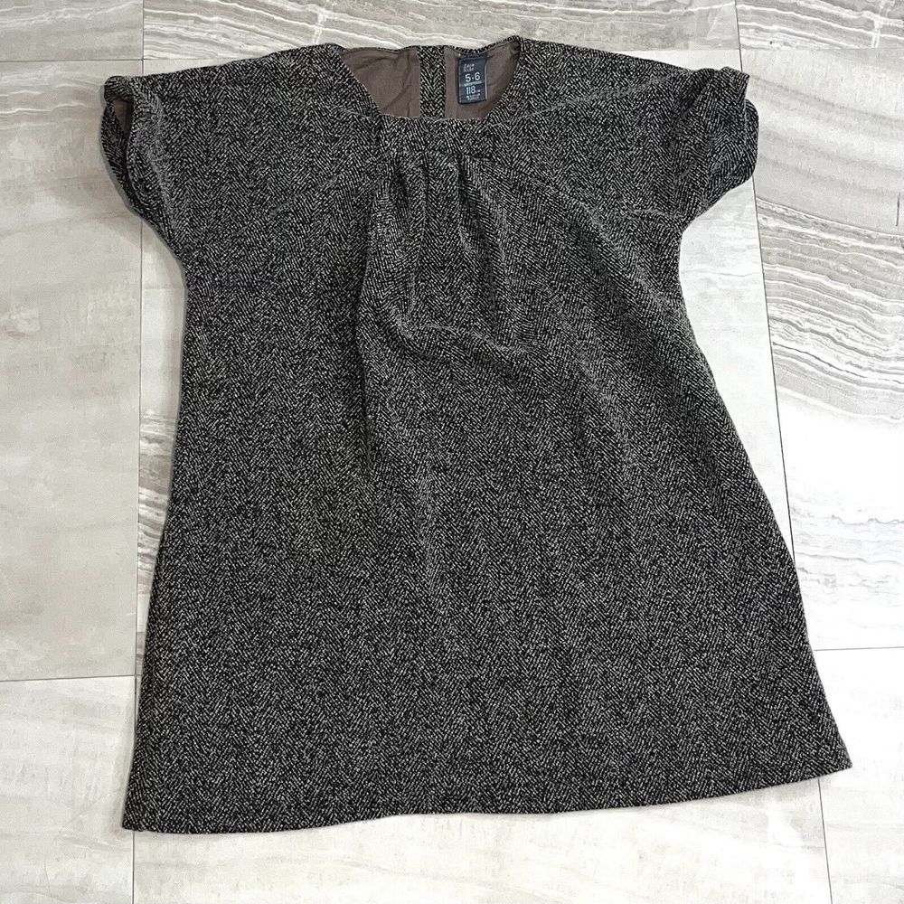 ZARA Girls Soft Collection brown bronze  Knit Bow Dress Kids Size 5/6